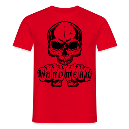 Unisex T-Shirt "Skull-Handwerk" Rot Männer T-Shirt