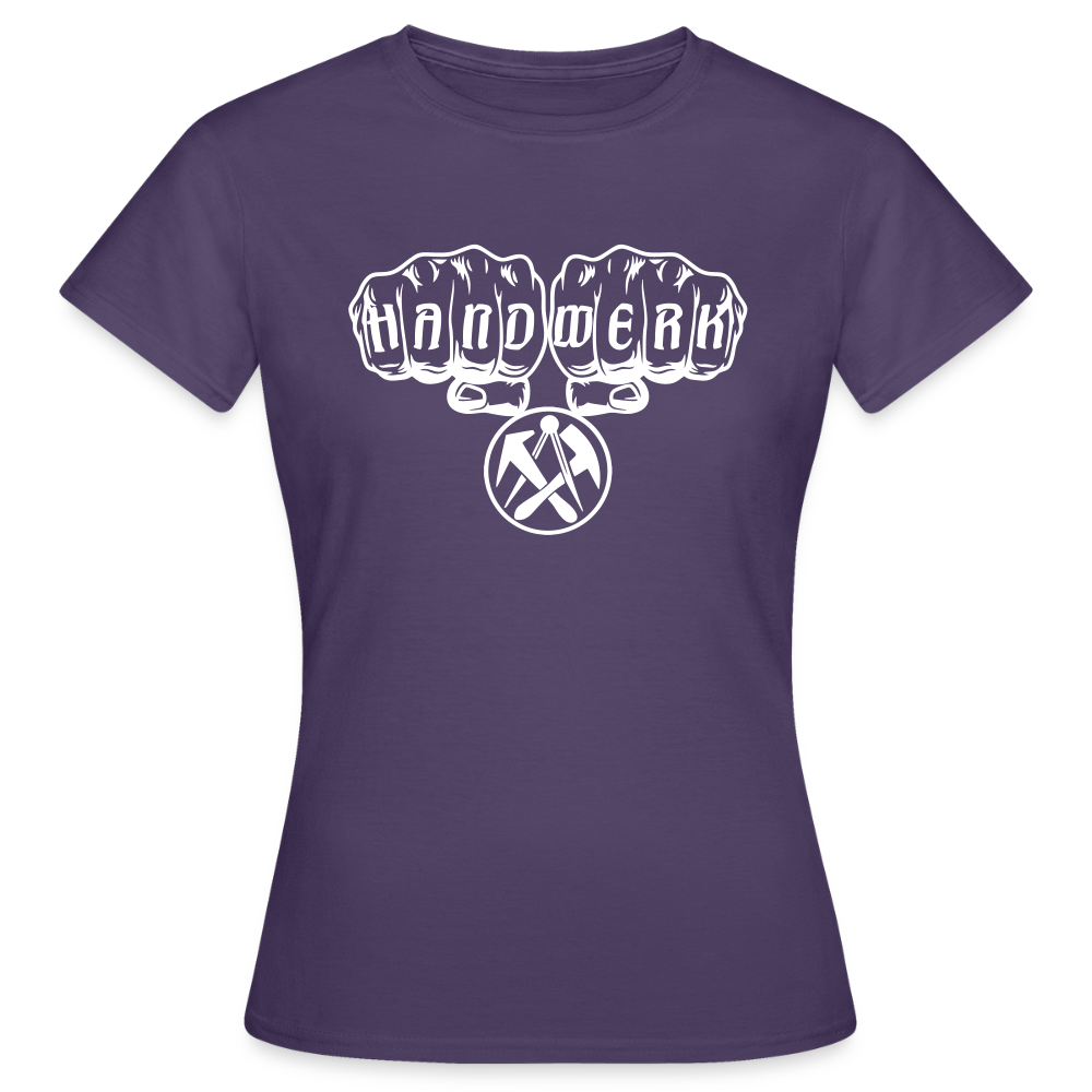 Frauen T-Shirt "Dachdecker" Dunkellila Frauen T-Shirt