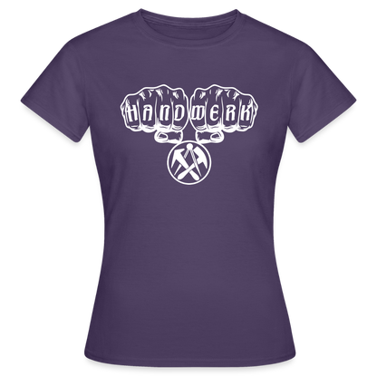 Frauen T-Shirt "Dachdecker" Dunkellila Frauen T-Shirt
