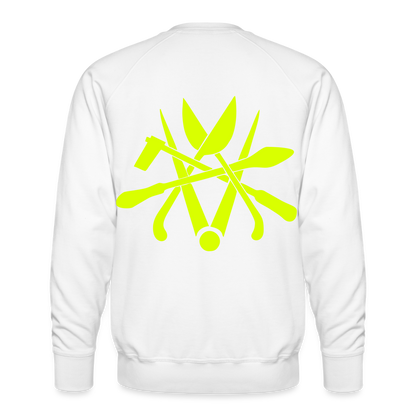Unisex Premium Pullover "Spengler" neongelb - Weiß