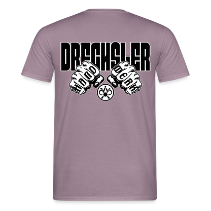 Unisex T-Shirt "Drechsler" (beidseitig bedruckt) - Lilagrau 