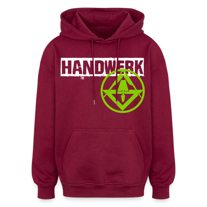 Oversized Unisex Hoodie "Stuckateur" Burgunderrot Oversized Unisex Hoodie