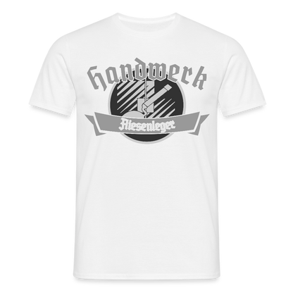 Unisex T-Shirt "Fliesenleger" Weiß Männer T-Shirt
