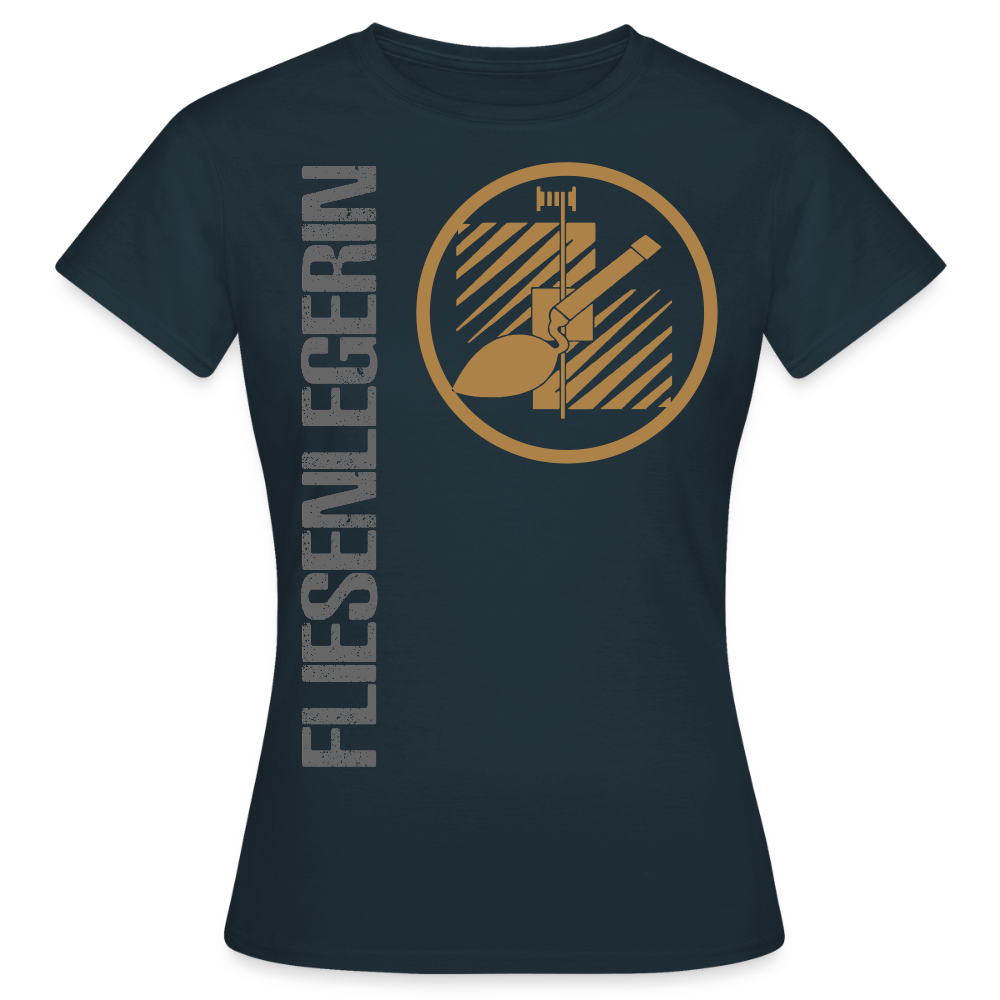Frauen T-Shirt "Fliesenlegerin" Navy Frauen T-Shirt