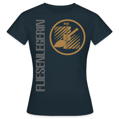 Frauen T-Shirt "Fliesenlegerin" Navy Frauen T-Shirt