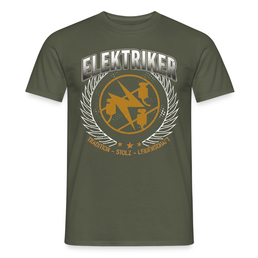 Unisex Elektriker T-Shirt von Spreadconnect, traditionelles Männer T-Shirt mit Elektriker-Design, bequem und stylisch für den Alltag.