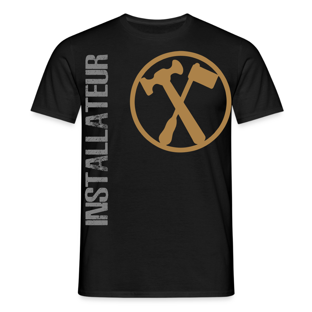 Unisex T-Shirt "Installateur" Schwarz Männer T-Shirt