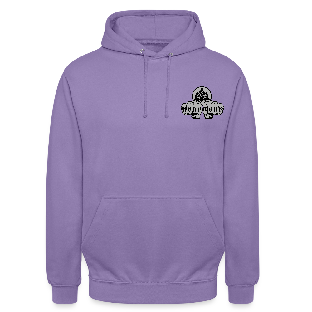 Unisex Hoodie "Maurer" beidseitig bedruckt Lavendel Unisex Hoodie