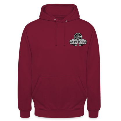 Unisex  Hoodie "Gerüstbauer" beidseitig bedruckt - Bordeaux