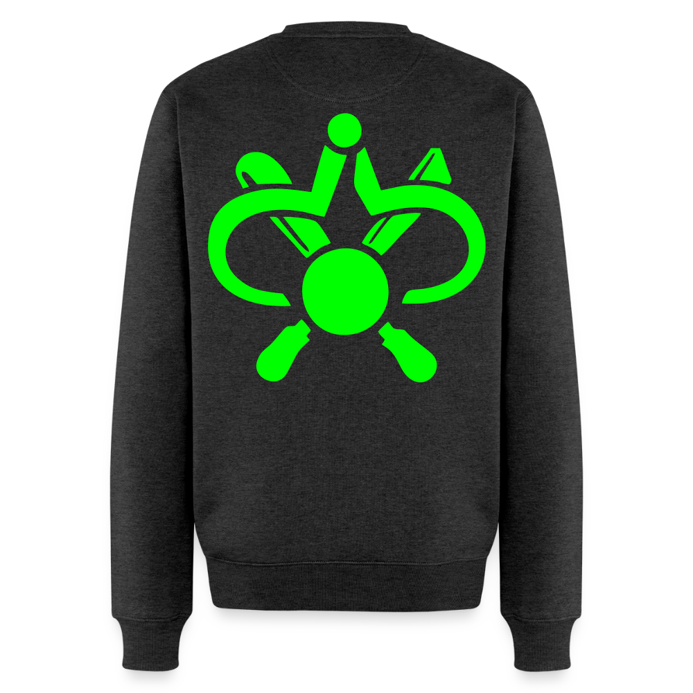 Unisex Premium Pullover "Drechsler" neongrün Anthrazit meliert Männer Premium Pullover