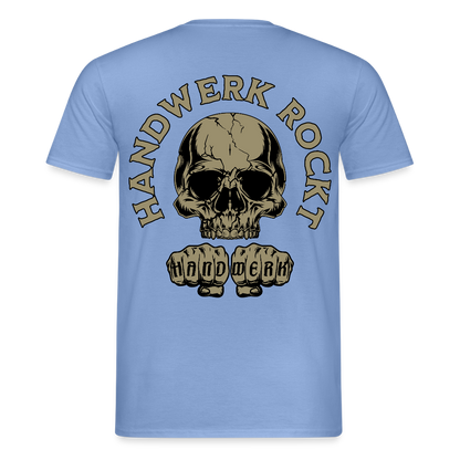Unisex T-Shirt "Handwerk-Rockt" (beidseitig bedruckt) - carolina blue