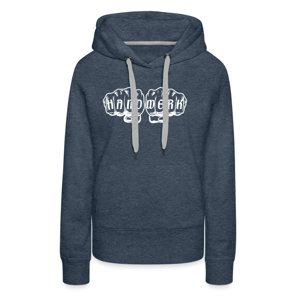 Frauen Premium Hoodie "Handwerk" Jeansblau Frauen Premium Hoodie