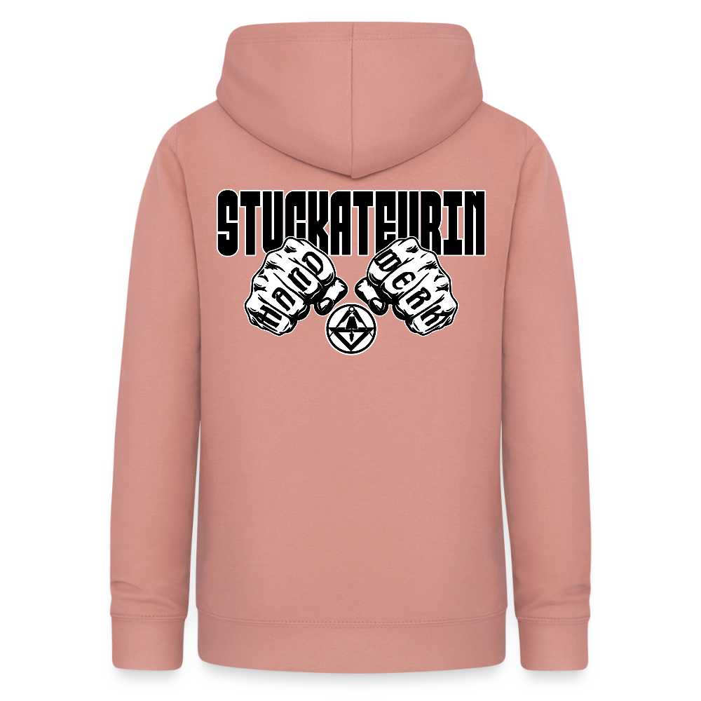 Frauen Hoodie "Stuckateurin" (beidseitig beruckt) Altrosa Frauen Hoodie