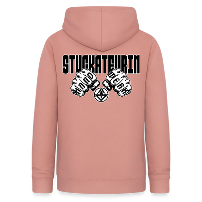Frauen Hoodie "Stuckateurin" (beidseitig beruckt) Altrosa Frauen Hoodie