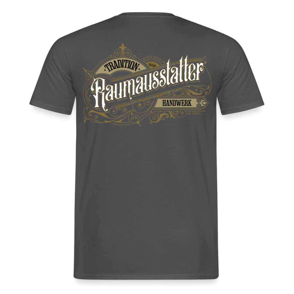 Unisex T-Shirt „Raumausstatter“-Nostalgie von Spreadconnect, Männer T-Shirt, schwarze Baumwolle mit nostalgischem Druck.