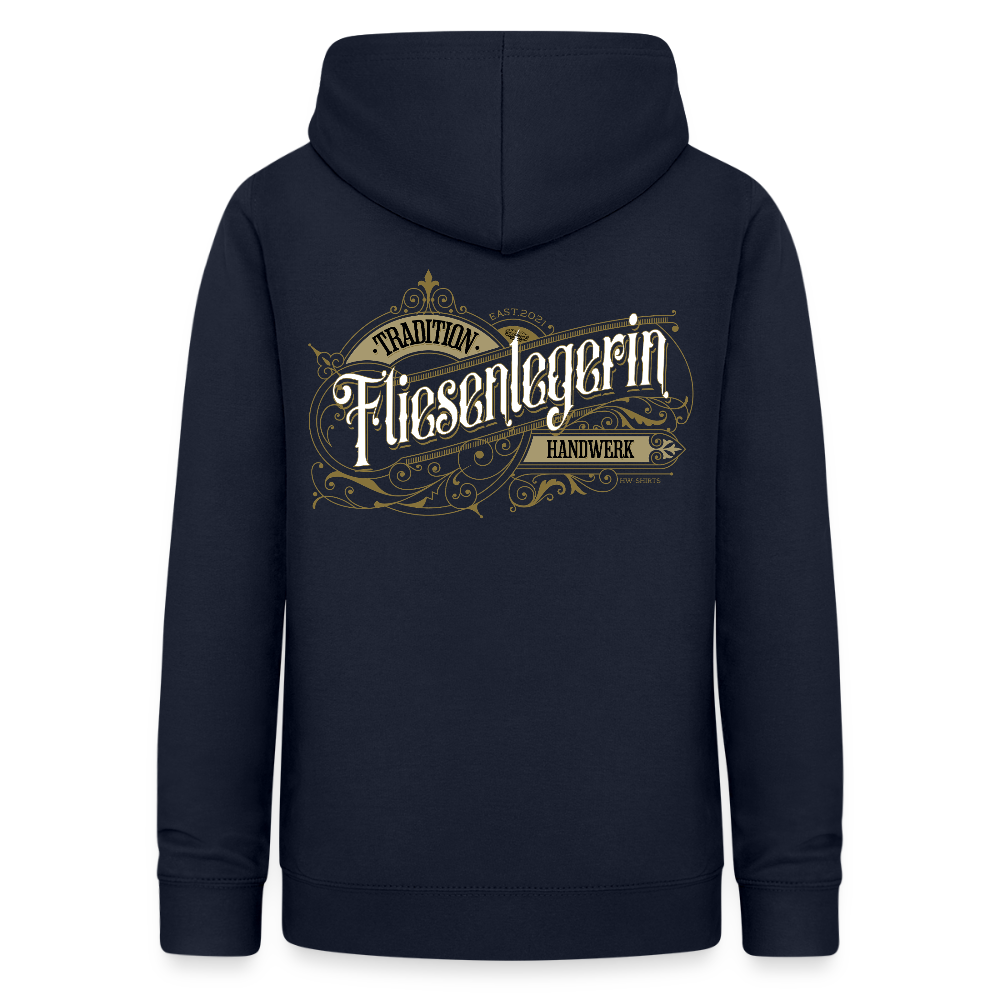 Frauen Hoodie "Fliesenlegerin" Nostalgie Handwerk Navy Frauen Hoodie