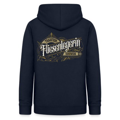 Frauen Hoodie "Fliesenlegerin" Nostalgie Handwerk Navy Frauen Hoodie