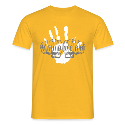 Unisex T-Shirt "Hand" Gelb Männer T-Shirt