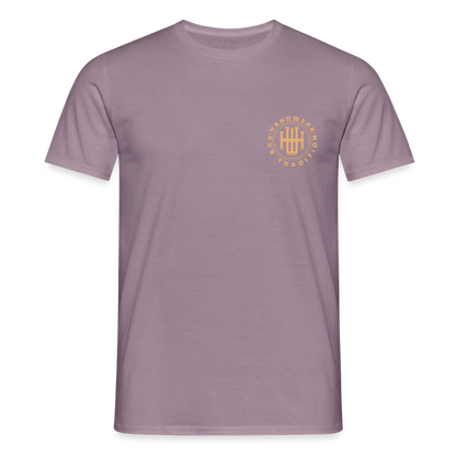 Unisex T-Shirt "Handwerk" (beidseitig bedruckt) Lilagrau Männer T-Shirt