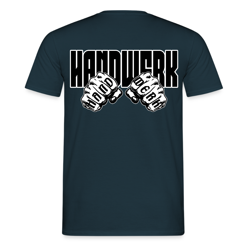 Unisex T-Shirt "Handwerk" (beidseitig bedruckt) Navy Männer T-Shirt