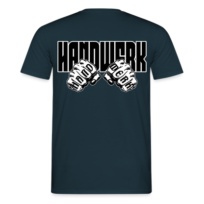 Unisex T-Shirt "Handwerk" (beidseitig bedruckt) Navy Männer T-Shirt