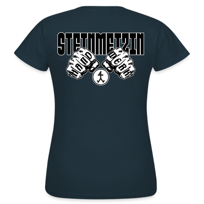 Frauen T-Shirt "Steinmetzin" (beidseitig bedruckt) Navy Frauen T-Shirt