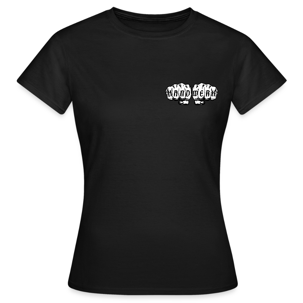 Frauen T-Shirt "Gerüstbauerin" (beidseitig bedruckt) - Schwarz