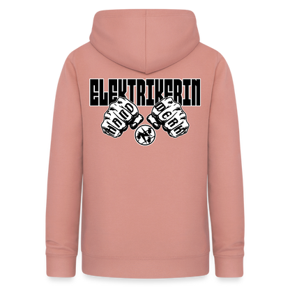 Frauen Hoodie "Elektrikerin" (beidseitig beruckt) Altrosa Frauen Hoodie