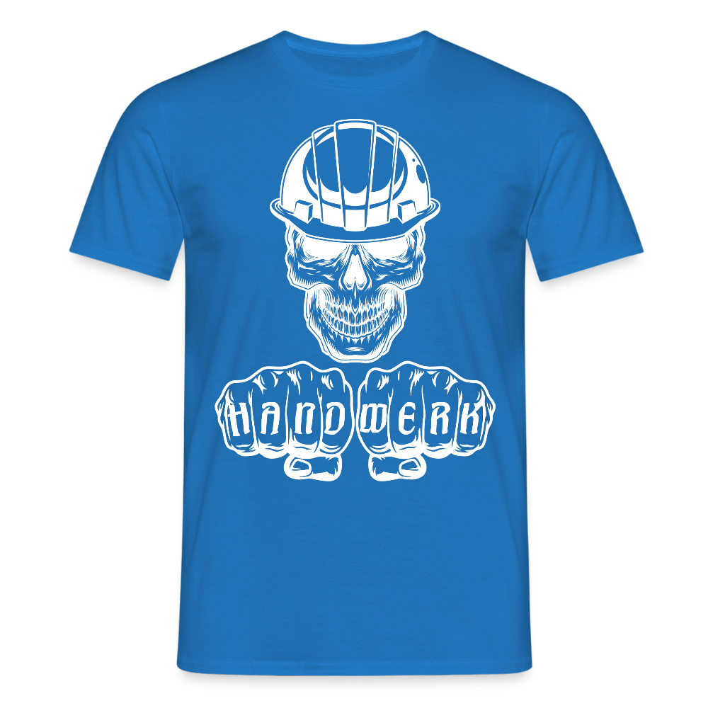 Unisex T-Shirt "Skull-Helm-Handwerk" Royalblau Männer T-Shirt