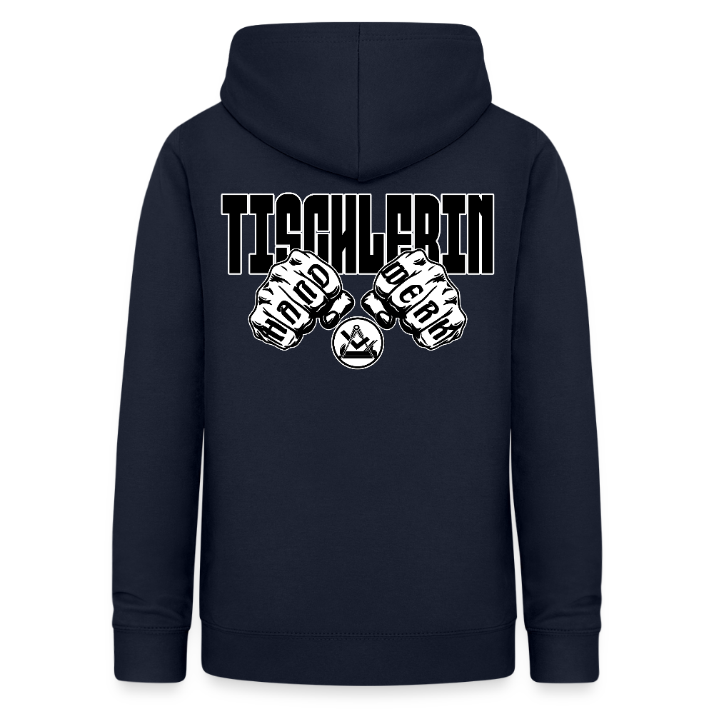 Frauen Hoodie "Tischlerin" (beidseitig beruckt) Navy Frauen Hoodie