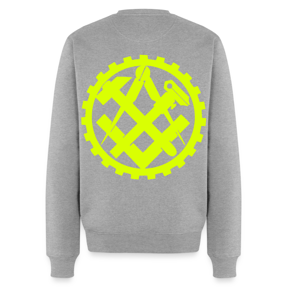 Unisex Premium Pullover "Mechaniker" neongelb Grau meliert Männer Premium Pullover
