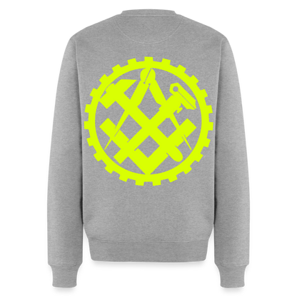 Unisex Premium Pullover "Mechaniker" neongelb Grau meliert Männer Premium Pullover