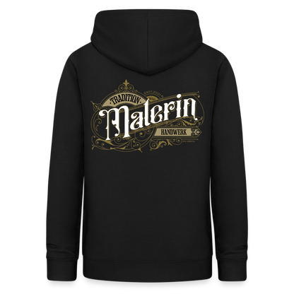 Frauen Hoodie "Malerin" Nostalgie Handwerk Schwarz Frauen Hoodie