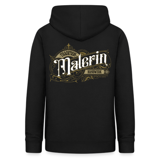 Frauen Hoodie "Malerin" Nostalgie Handwerk Schwarz Frauen Hoodie