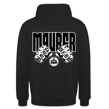 Unisex Hoodie "Maurer" (beidseitig bedruckt) Schwarz Unisex Hoodie