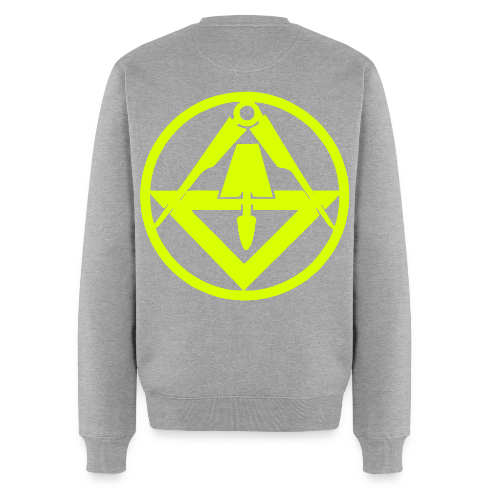 Unisex Premium Pullover "Stuckateur" neongelb Grau meliert Männer Premium Pullover