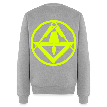 Unisex Premium Pullover "Stuckateur" neongelb Grau meliert Männer Premium Pullover
