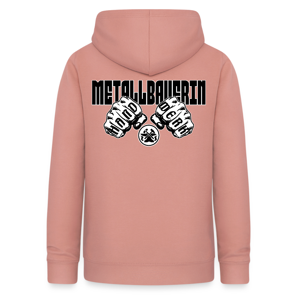 Frauen Hoodie "Metallbauerin" (beidseitig beruckt) Altrosa Frauen Hoodie