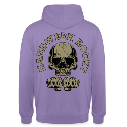 Unisex Hoodie "Handwerk-Rockt" (beidseitig bedruckt) - Lavendel