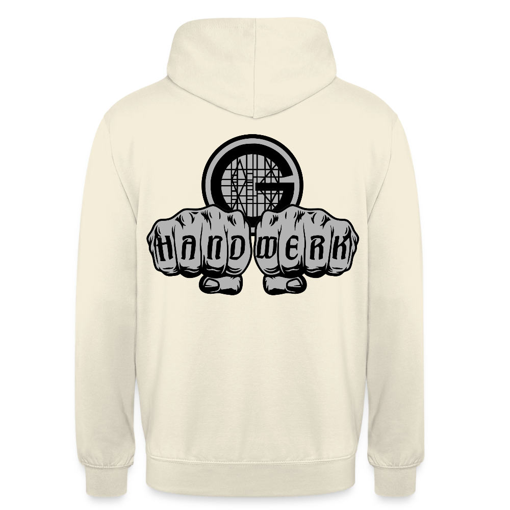 Unisex  Hoodie "Gerüstbauer" beidseitig bedruckt - Vanille-Milchshake