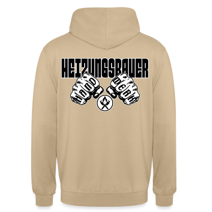 Unisex Hoodie "Heizungsbauer" (beidseitig bedruckt) Beige Unisex Hoodie