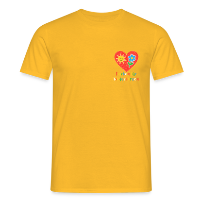 Unisex T-Shirt "Farben für Kinderherzen" (beidseitig bedruckt) Gelb Männer T-Shirt