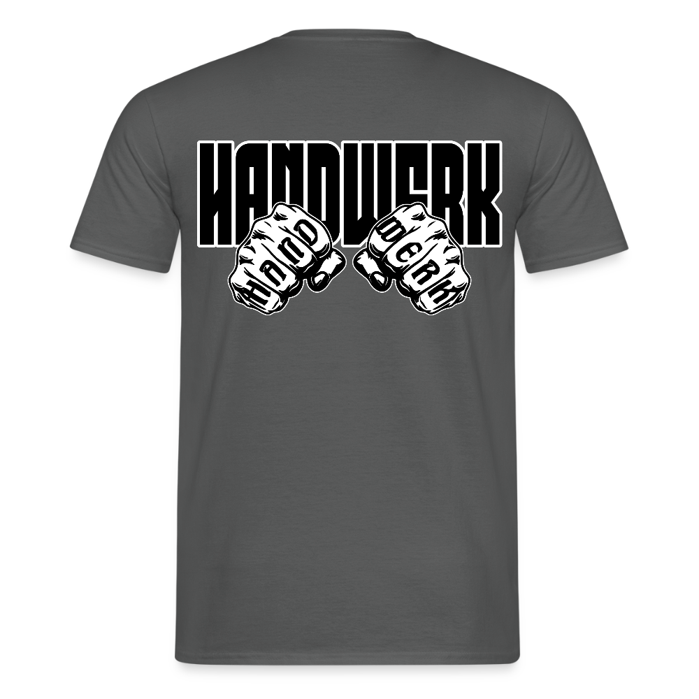 Unisex T-Shirt "Handwerk" (beidseitig bedruckt) Anthrazit Männer T-Shirt
