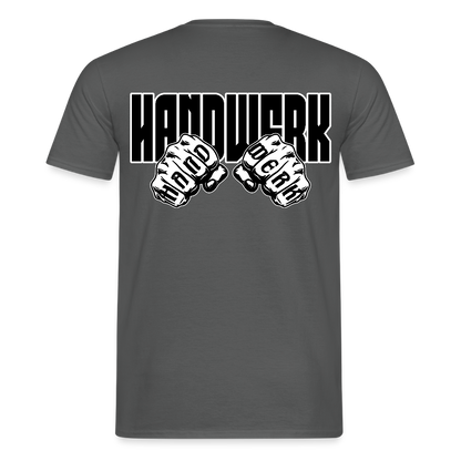 Unisex T-Shirt "Handwerk" (beidseitig bedruckt) Anthrazit Männer T-Shirt