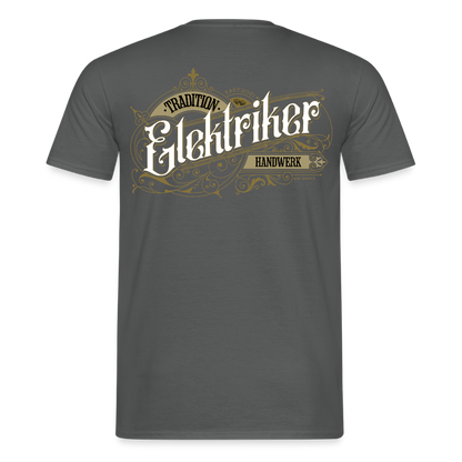 Unisex T-Shirt "Elektriker" Nostalgie Handwerk Anthrazit Männer T-Shirt