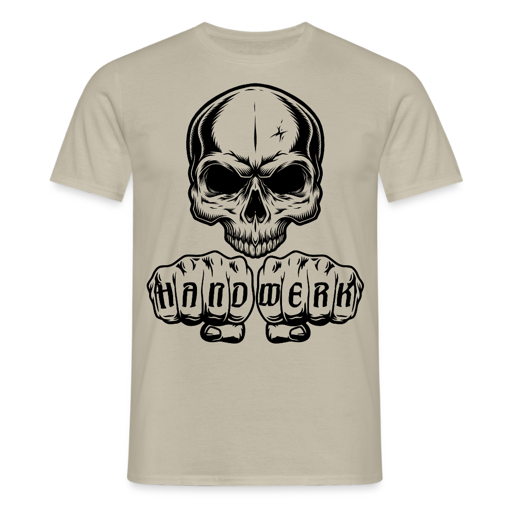 Unisex T-Shirt "Skull-Handwerk" Sandbeige Männer T-Shirt