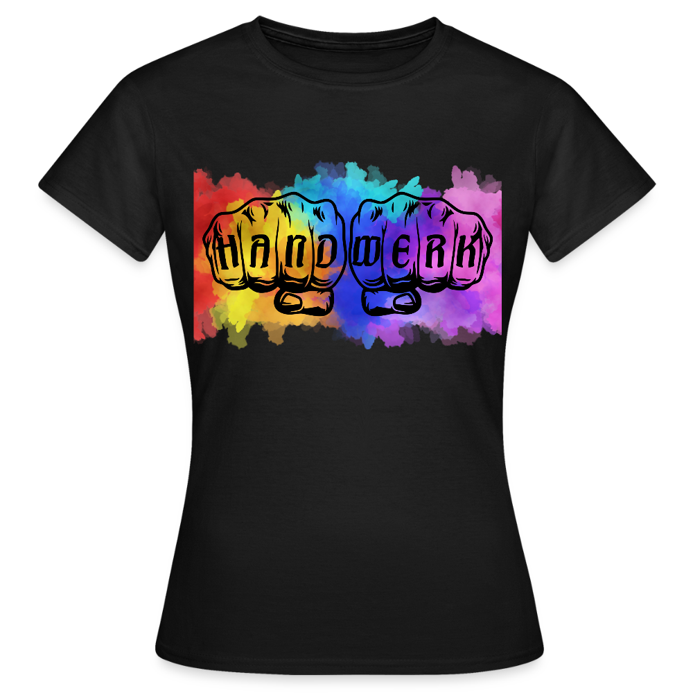 Frauen T-Shirt "Splash-Handwerk" Schwarz Frauen T-Shirt