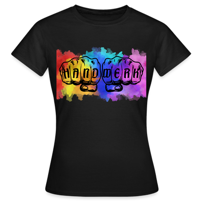 Frauen T-Shirt "Splash-Handwerk" Schwarz Frauen T-Shirt