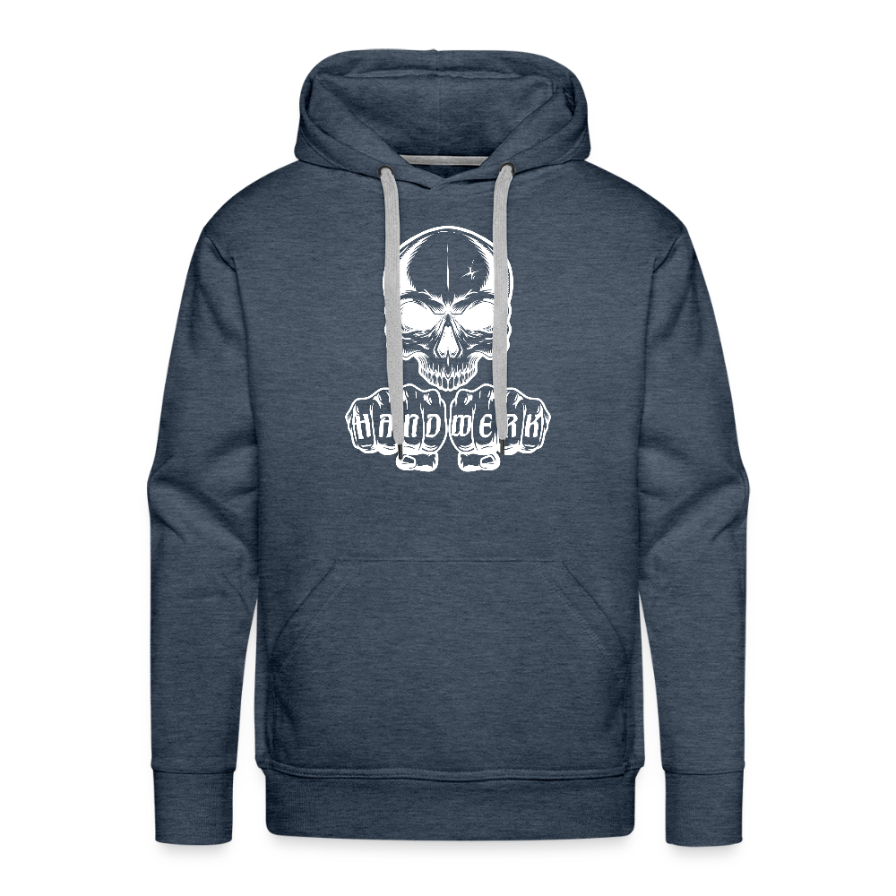 Männer Premium Hoodie "Skull-Handwerk" Jeansblau Männer Premium Hoodie