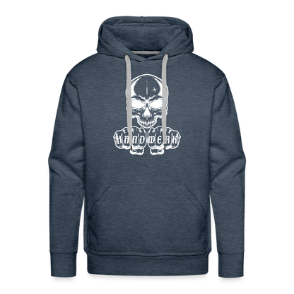 Männer Premium Hoodie "Skull-Handwerk" Jeansblau Männer Premium Hoodie